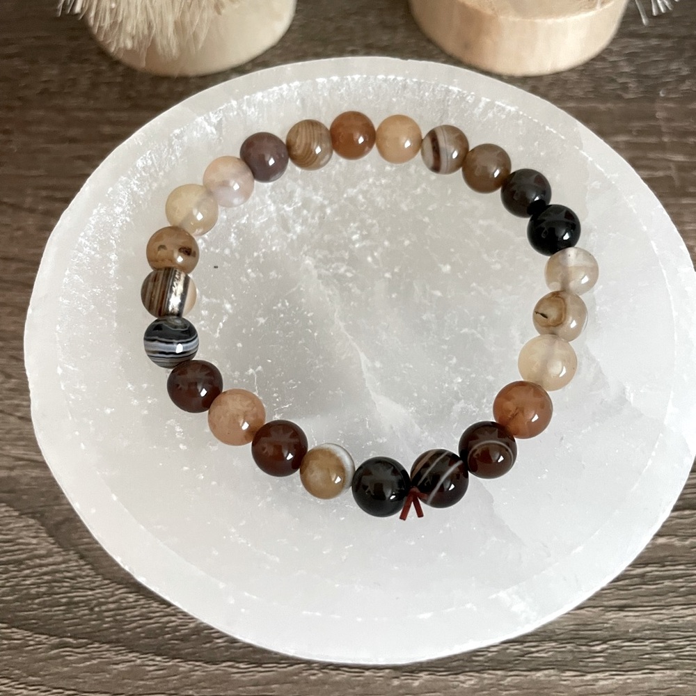 Botswana agate crystal bracelet